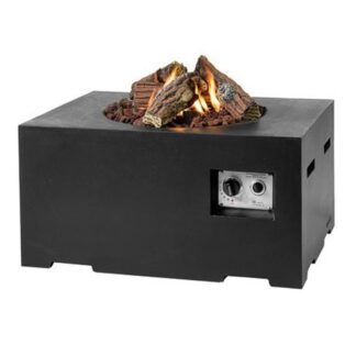 Suorakulmainen pieni Cocoon-takka sivupöydällä - musta