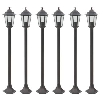 vidaXL Pylväsvalaisimet puutarhaan 6 kpl E27 110 cm alumiini pronssi