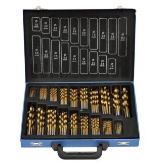 140170 vidaXL 170 Piece Titanium Drill Bit Set in Metal Box HSS TI