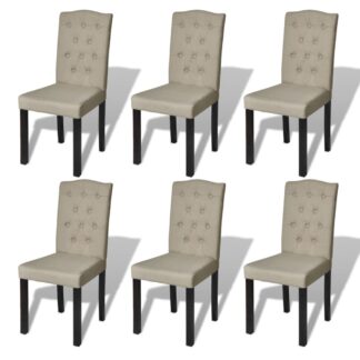 vidaXL Ruokapöydän tuolit 6 kpl beige kangas