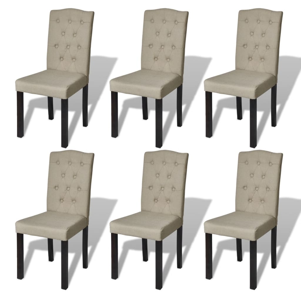 vidaXL Ruokapöydän tuolit 6 kpl beige kangas