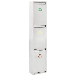 vidaXL Kierrätysroskakori hopea ruostumaton teräs 45 l