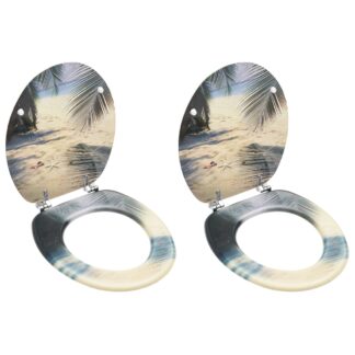 vidaXL WC-istuimet kansilla 2 kpl MDF rantakuosi