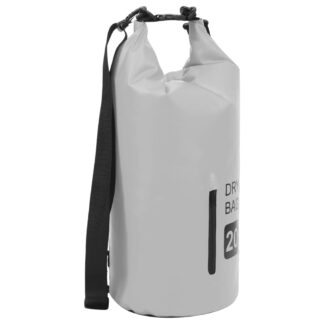 vidaXL Kuivapussi vetoketjulla harmaa 20 l PVC