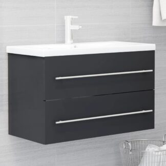 vidaXL Allaskaappi harmaa 80x38,5x48 cm lastulevy