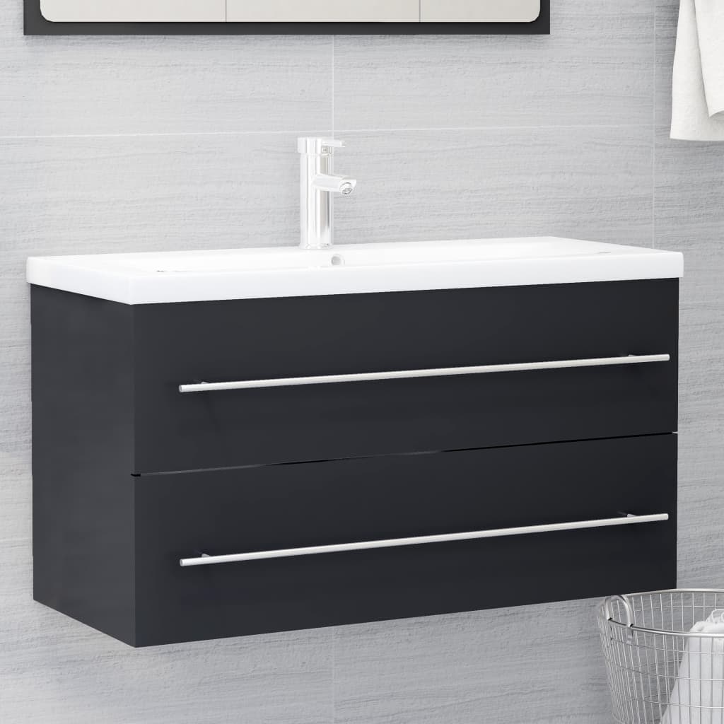 vidaXL Allaskaappi harmaa 90x38,5x48 cm lastulevy