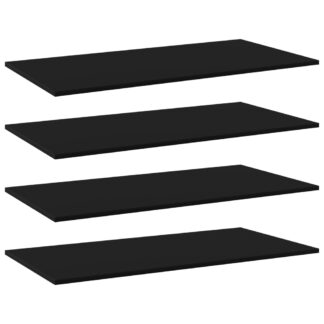 vidaXL Kirjahyllytasot 4 kpl musta 80x20x1,5 cm lastulevy