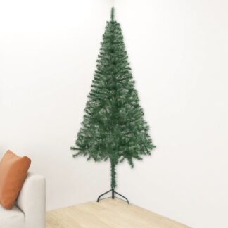 vidaXL Kulmaan asetettava tekojoulukuusi vihreä 240 cm PVC