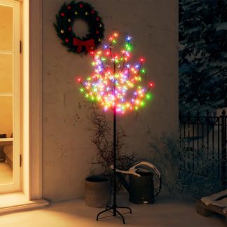 vidaXL Joulukuusi 120 värikästä LED-valoa kirsikankukka 150 cm