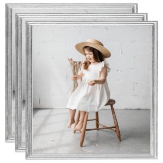 vidaXL Valokuvakehyskollaasi 3 kpl seinälle/pöydälle hopea 40x40cm MDF