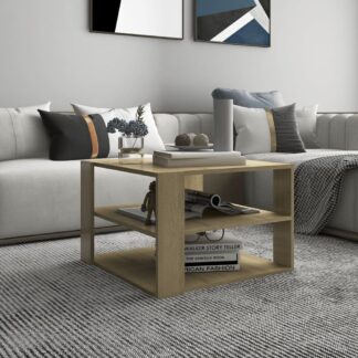 vidaXL Sohvapöytä Sonoma-tammi 60x60x40 cm lastulevy