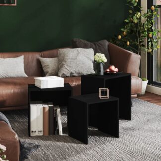 vidaXL Sarjasohvapöydät 3 kpl musta lastulevy