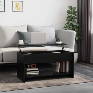 vidaXL Sohvapöytä musta 102x50x52,5 cm tekninen puu