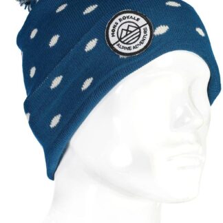 Pom-pom Beanie Sininen / Valkoinen