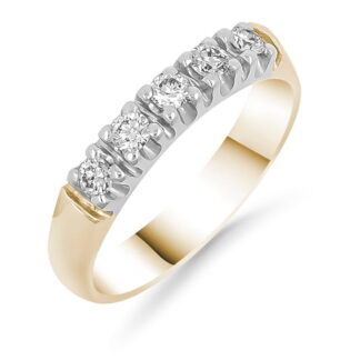 Silván rivitimanttisormus 0,25ct, 14K keltakultaa, vihkisormukset