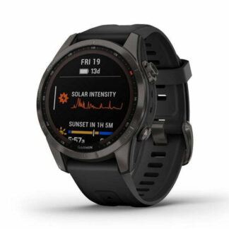 Garmin Fenix 7S Sapphire Solar, hiilenharmaa DLC-titaani ja musta ranneke 010-02539-25