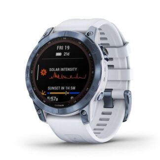 Garmin Fenix 7 Sapphire Solar, vaaleansininen DLC-titaani ja vaaleanharmaa ranneke 010-02540-25