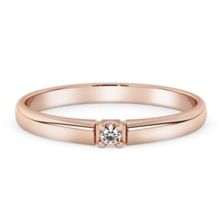 Silván timanttisormus 0,02ct, 14K rosekultaa, vihkisormukset