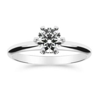 Silván Solitaire timanttisormus 0,70ct, 14K valkokultaa, vihkisormukset
