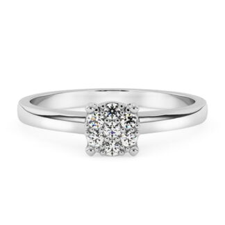 Silván timanttisormus 0,07ct, 14K valkokultaa, vihkisormukset