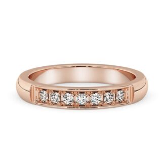 Silván timanttisormus 0,07ct, 14K rosekultaa, vihkisormukset