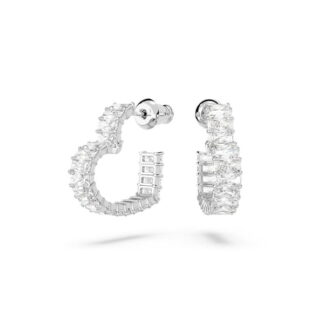 Swarovski Matrix korvakorut, sydän, koko S, vaalea metalli ja kirkkaat kristallit