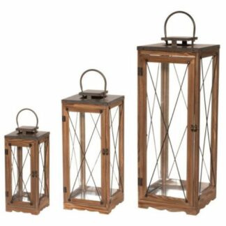 4Living Koli lyhtysetti 3 kpl ruskea