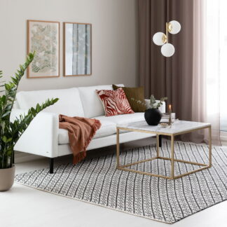 4Living Huurre kaksipuolinen villamatto 60x90 cm musta/valkoinen