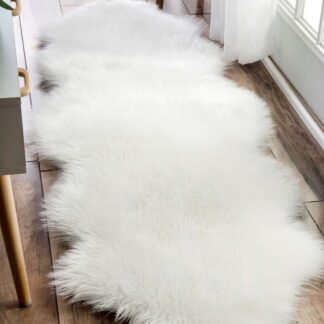 4living keinotekoinen lampaantalja 60x180 cm valkoinen