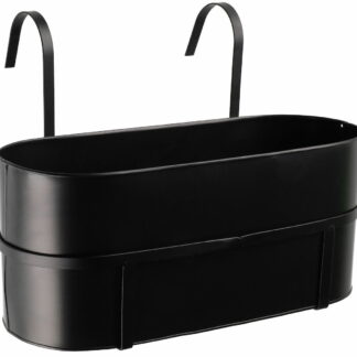 4Living Kukkalaatikko kannakkeilla musta