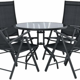 Flex-Cafe pyöreä 4-hengen ruokailuryhmä musta