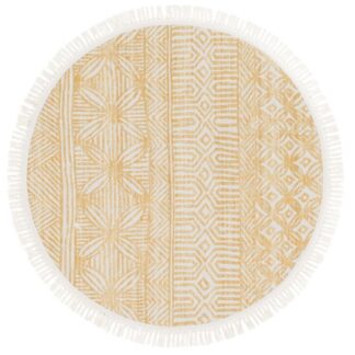 4Living Inez pyöreä matto 120 cm keltainen