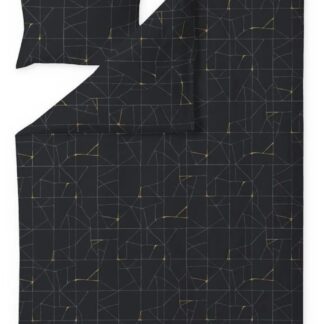 Finlayson Loisto satiinipussilakanasetti 150x210+50x60 cm musta/kulta