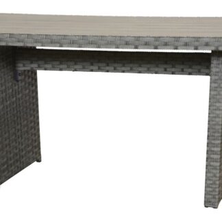 Vila Orust puutarhapöytä 140x74 cm harmaa polyrottinki/alumiini