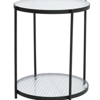 Day apupöytä Ø40x50 cm musta/ kirkas lasi