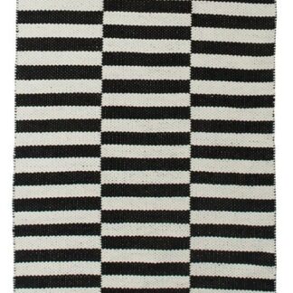 Svanefors Adita puuvillamatto 70x240 cm musta-valkoinen