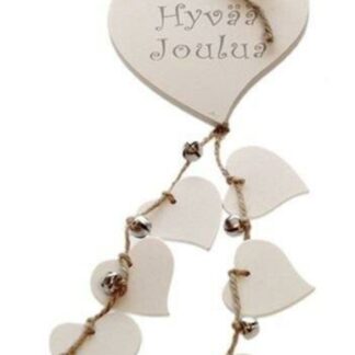 Weiste Hyvää joulua puusydän kulkusnaruilla