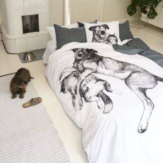 Finlayson Selviytyjät pussilakanasetti 150x210+50x60 cm valkoinen/musta