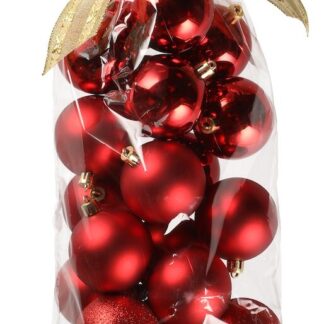 Joulukuusenpallot 24 kpl punainen 6 cm