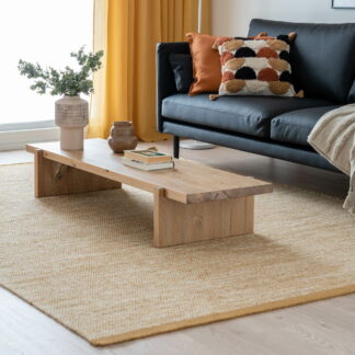 Line villamatto 160x230 cm okra/valkoinen