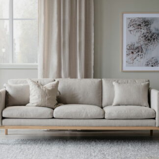 Rowico Ness 3-istuttava sohva vaalea beige, tammi jalat