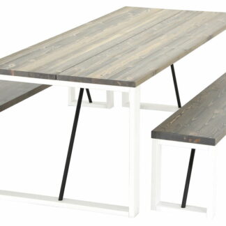 Honka 8-hengen ruokailuryhmä harmaa/valkoinen puujaloilla