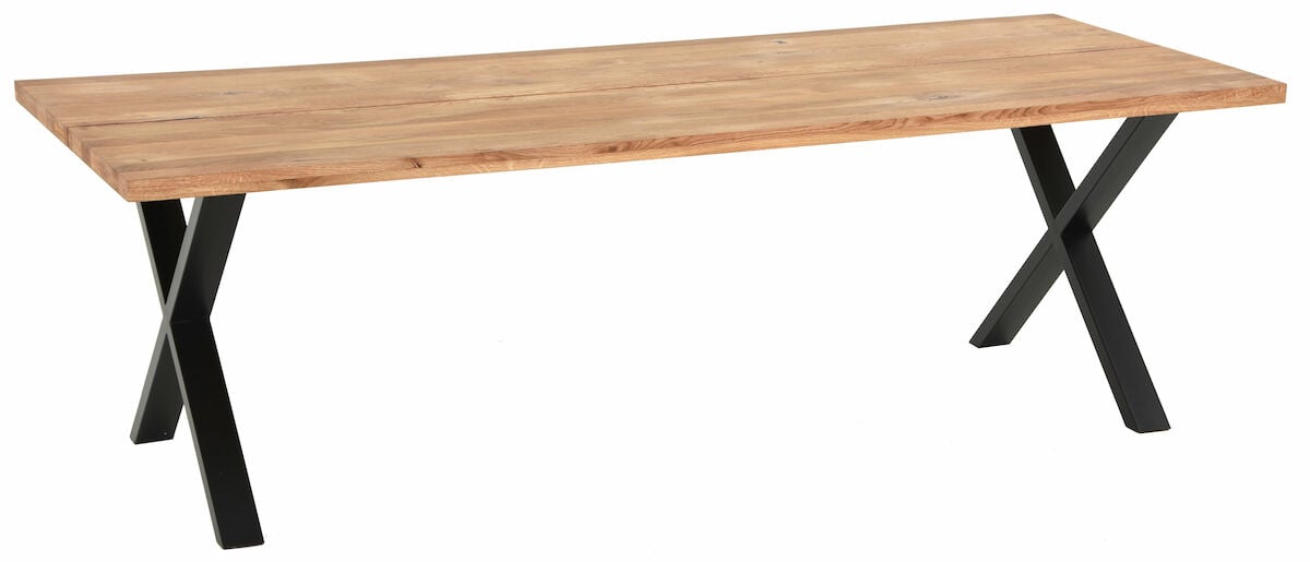 Orvo lankkupöytä 240x95 cm öljytty tammi, musta jalka