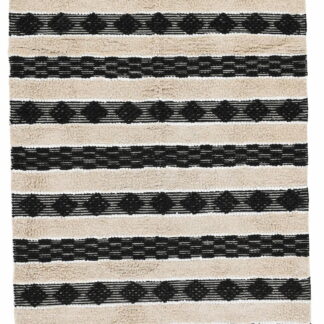 Stella puuvillamatto 160x230 cm luonnonvalkoinen/musta