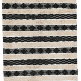 Stella puuvillamatto 140x200 cm luonnonvalkoinen/musta