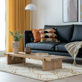 Viima villamatto 140x200 cm hiekka/okra