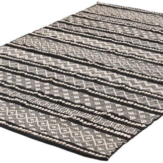 Aitta puuvillamatto 160x230 cm musta/valkoinen