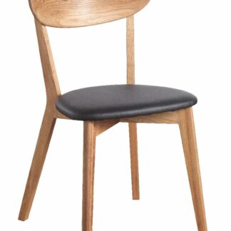Rowico Ami tuoli lakattu tammi/musta PU nahka