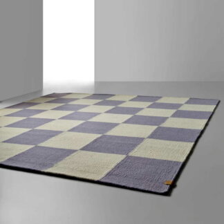 Anno Ruutu villamatto 240x240 cm luonnonvalkoinen/laventeli