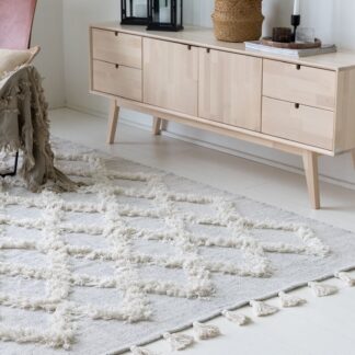 Dyyni puuvillamatto 200x290 cm valkoinen